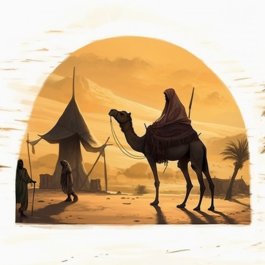 from distance minimalistic clipart Jewish Arab biblical world man