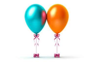 2 clipart balloon, Absurdist Theater, hd, vivid color, light turquois, bright pink, orange