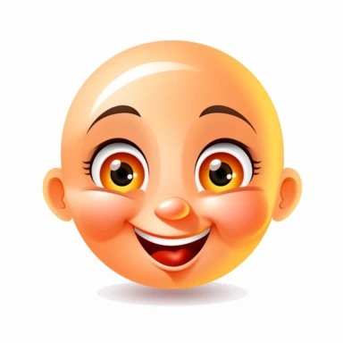happy cute Licensing face, cartoon, clipart, mascot, isolated on white background
