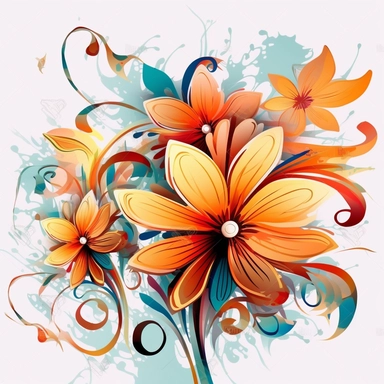 abstract flowers clip art