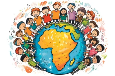 World Mental Health Day, clipart, cartoon, white background,