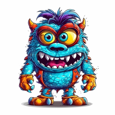 cartoon nerdy monster, vector sticker art, t-shirt design, high quality 8k, sharp lines, highly detailed, Sublimation Clipart ,Cartoon,hyper realistic, intricate detail, illustration style,high solution,on the white background