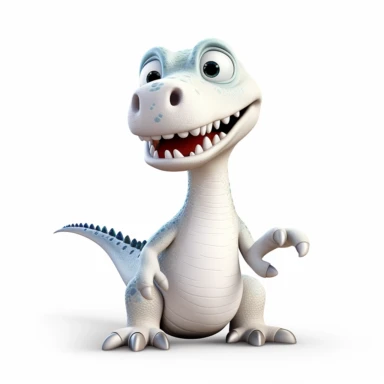clipart, cartoon Baryonyx, in the style of imax, playful and lighthearted compositions, childlike innocence and charm, uhd image, realistic and hyper-detailed renderings, movie still, utilizes, white background