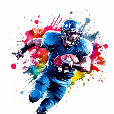 clipart, vector, american football players, graphic, lots of colors, splash