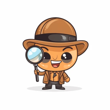 happy cute Inspector face, cartoon, clipart, mascot, isolated on white background