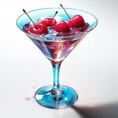Sharp Illustration of a Manhattan Cocktail clipart aginst white background, illustration style, vibrant colors, unreal engine 5, detailed illustration, high resolution, high quality, solid white background