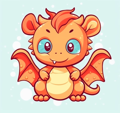dragon mr dragon print svg clipart, dragon kawaii clipart, cute dragon clipart, in the style of light red and beige, hyperbolic expression, characterized animals, orange and aquamarine, squiggly line style, toy-like proportions, shiny eyes