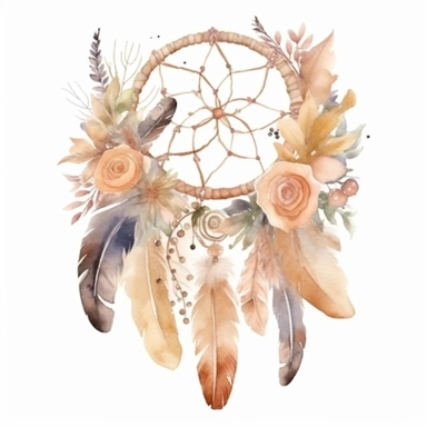 cute watercolor newborn boho dream Catcher with pampas grass, isolated white background, babyshower clipart, 8k, bright beige boho colors