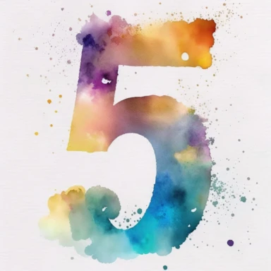 watercolor number 5 png clipart, png alphabet clipart, clipart, colorful, no background, number 5, 5,