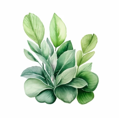 watercolor Waterthymes plant clipart,white background