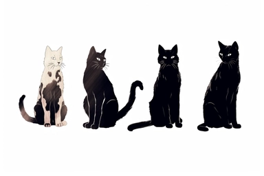 cat outline clipart, white background