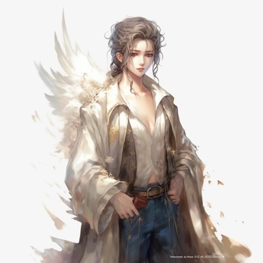 a handsome relistic looking man standing full hieght r,alchemy of the soul, Takehisa Yumeji's art style, soft, glowing watercolour clipart, isolated clipart, white background