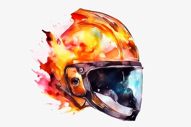 Watercolor, Flame helmet shell, clipart, hd, on a white background, spaced out