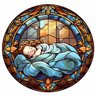 Beautiful Colorful Round Stained Glass Baby Jesus lying in the manger Sublimation Clipart ,Cartoon,hyper realistic, intricate detail, illustration style,high solution,on the white background