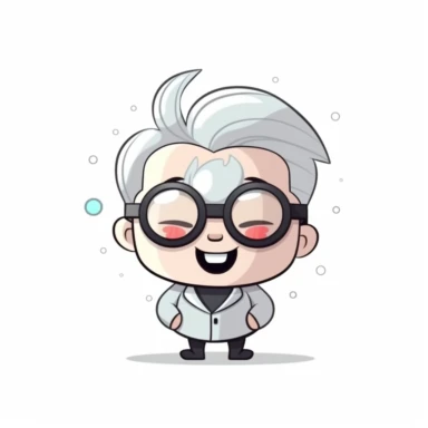 happy cute Nuclear Scientist face, cartoon, clipart, mascot, isolated on white background