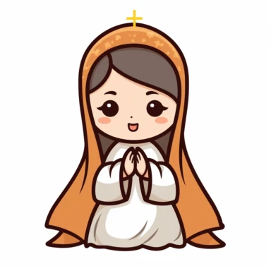 adorable simple holy mary clipart, white background