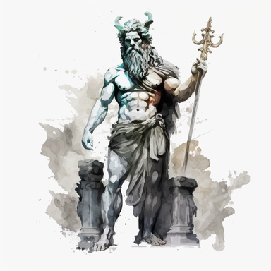 Greek god Hades, clipart format, watercolour, full white background