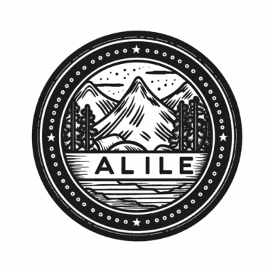 round logo, company name is A&L, food related, low detail, simple, black and white, extra thick black lines, linocut, isolated clipart, minimilist design