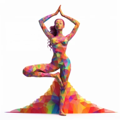 3D Empowering Women, Embracing Wellness: International Yoga Day! illustartion Clipart, Colorful, Retro, highly detailed, white background 8k