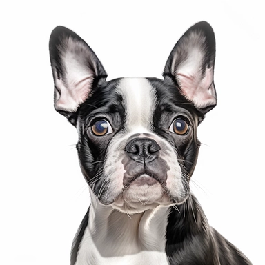 clipart of realistic boston terrier