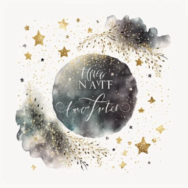 new years eve party, glitter, stars, watercolor, white background, clipart