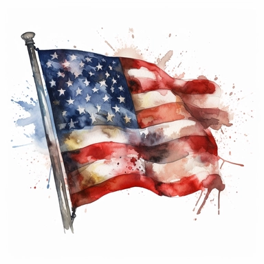 watercolor usa flag clip art vector