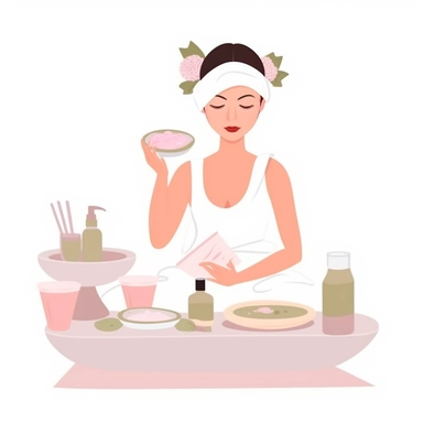 spa day woman clipart