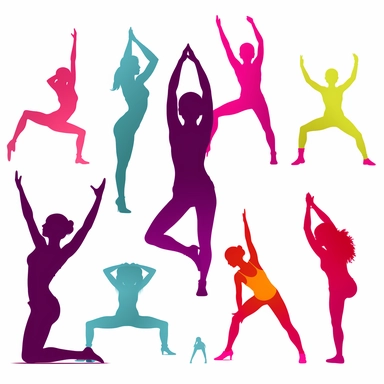 clipart women Fitness Workout Bodybuilding Cardio Yoga Pilates Running