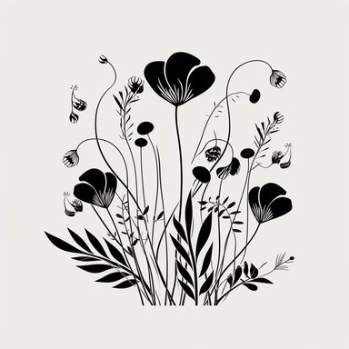 a vector line art Floral illustration, minimalism, Flower, Botanical clipart, branches