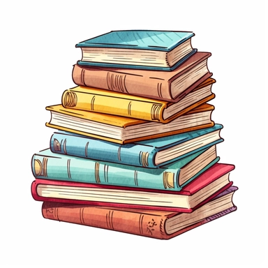 Clipart of a stack of colorful notebooks, Hand Drawn Back To School Clip Art, white background