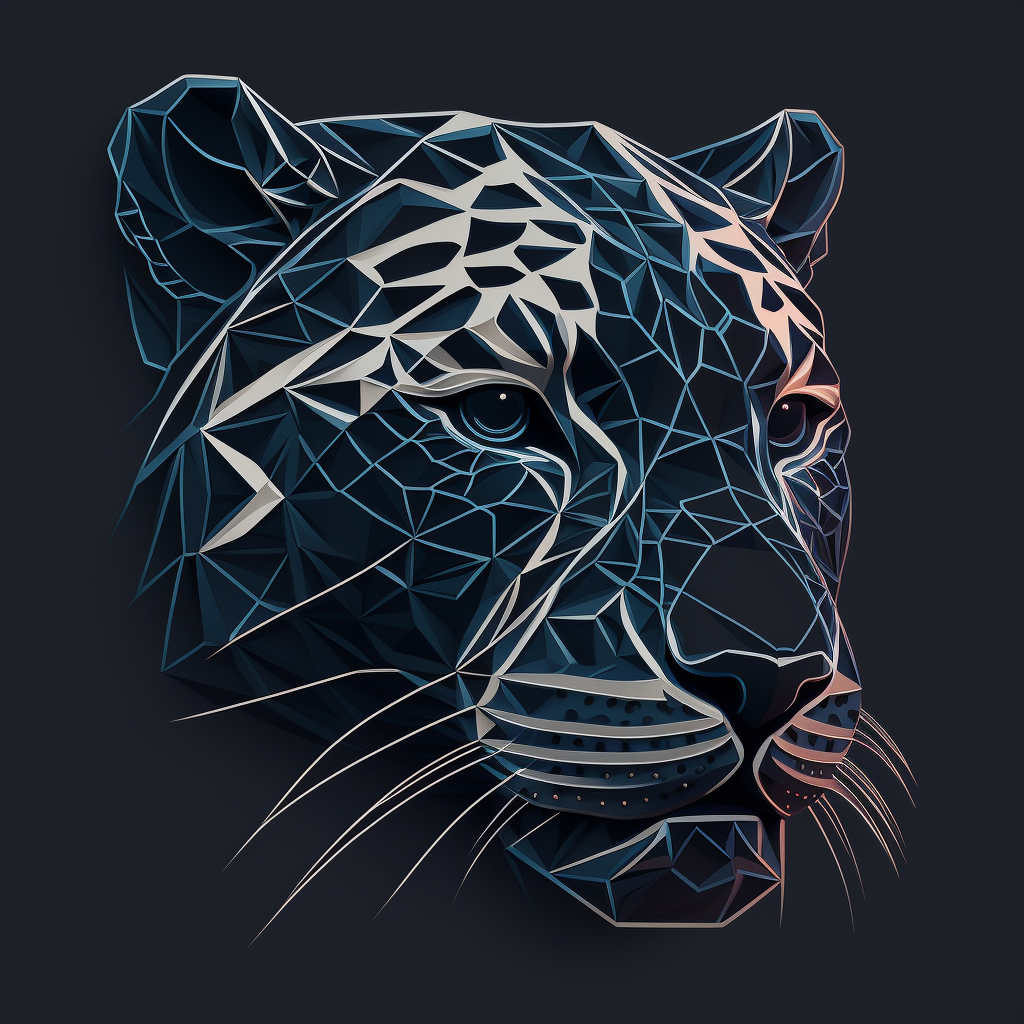 strong, motivating, confident jaguar head . white super simple linear