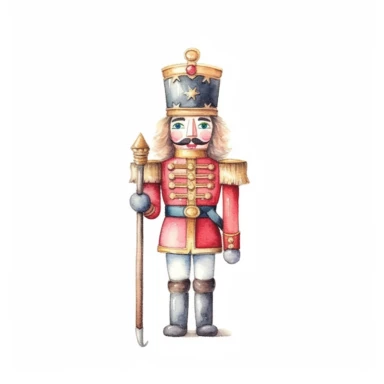 nutcracker illustration soft watercolour high resolution white background clipart