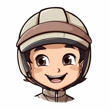happy cute Jockey face, cartoon, clipart, mascot, isolated on white background