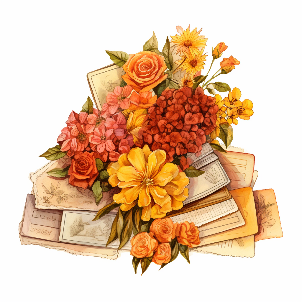 orange flowers cliparts