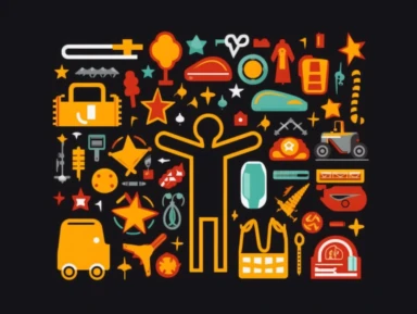 shopping icon, tv, tv icon png clipart, in the style of energetic dadaism, gesture driven, #screenshotsaturday, found objects, black background, environmental awareness, paper cut-outs