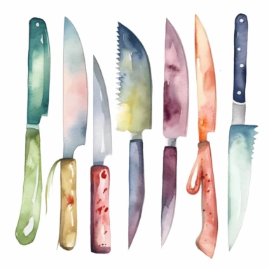 watercolor knives clipart