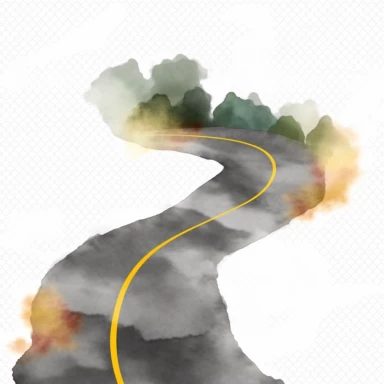 create watercolor road, clipart, isolated, white background