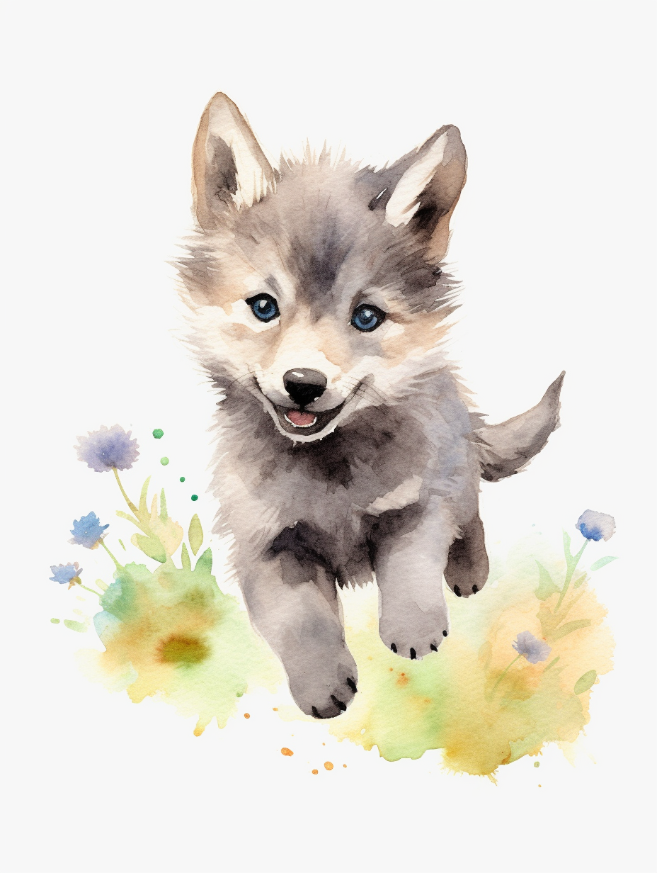 happy wolf cliparts