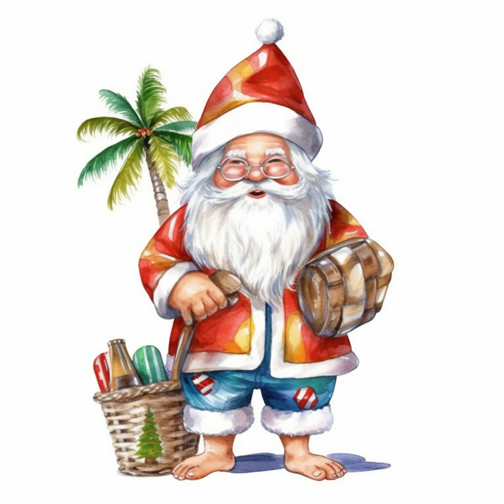 beach santa cliparts