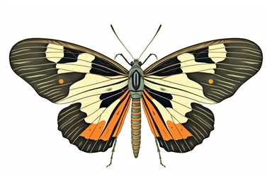 Vintage 1920 detailed Zebra Longwing Butterfly Illustration, Chromolithograph, Die Cut, 1920s Illustration, Vintage, Chromolithograph, Colorful, Antique, Ephemera, Clipart, 8k, Isolated on white