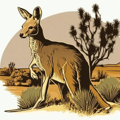 kangaroo, Australian bush, clip art