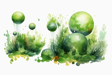 Watercolor, Algae, clipart, hd, on a white background, spaced out
