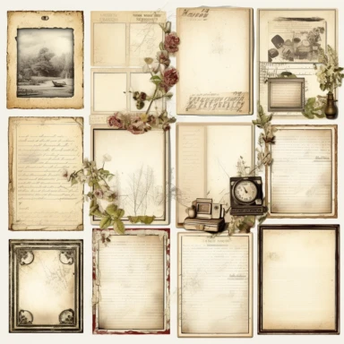 Vintage Photo Album Frames instant download ephemera, printable, digital collage, diary/ junk journal, altered art, mixed media, clipart, white background