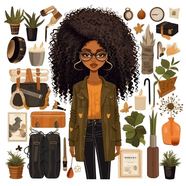 Black Woman ClipArt, Rich Auntie ClipArt, Digital Stickers, African American Clip, Digital Planner Stickers, Black Girl Clipart,