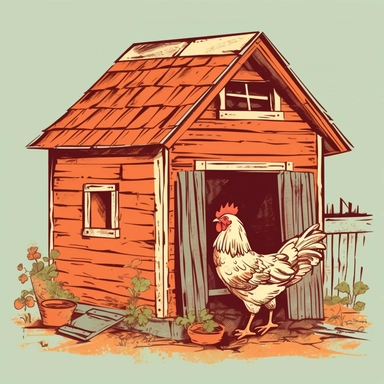 vector style clipart of a vintage chicken coop