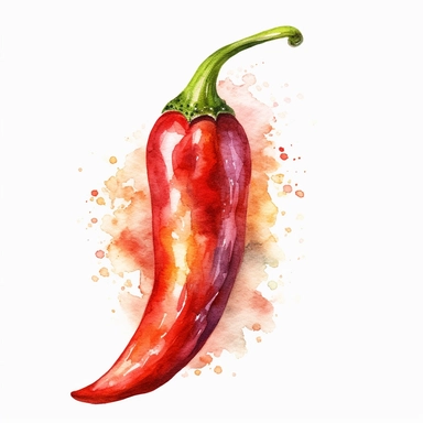 chili pepper clipart vibrant watercolor