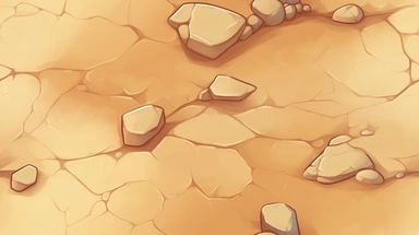 cracked desert ground, simple texture for video game, isometric, top down, hand drawn, level art, low contrast, no borders, soft lightning, smooth edges, atmospheric effects, spatial concept art, muralist, clipart, ps1 graphics, 2d,