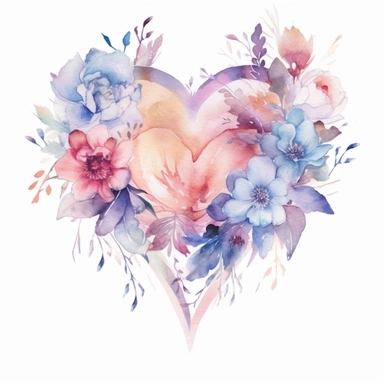 the most beautiful ethereal watercolor heart clip art