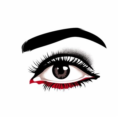 two eyes and eyebrows of a woman with makeup, vector , clipart