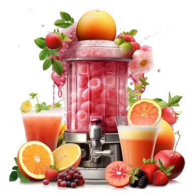 fruit juice machine, roses digital clipart on white background 1000